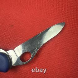 Rare Blue Kandersteg Scout Knife Victorinox 111mm One Hand Open Combo Forester