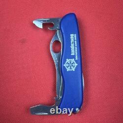 Rare Blue Kandersteg Scout Knife Victorinox 111mm One Hand Open Combo Forester