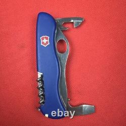 Rare Blue Kandersteg Scout Knife Victorinox 111mm One Hand Open Combo Forester