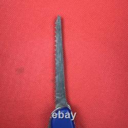 Rare Blue Kandersteg Scout Knife Victorinox 111mm One Hand Open Combo Forester