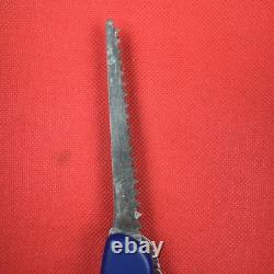 Rare Blue Kandersteg Scout Knife Victorinox 111mm One Hand Open Combo Forester