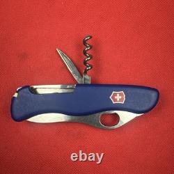 Rare Blue Kandersteg Scout Knife Victorinox 111mm One Hand Open Combo Forester