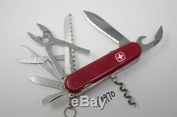 Rare Red Wenger Serrated Master Pocket Knife Delemont Swiss Army Victorinox