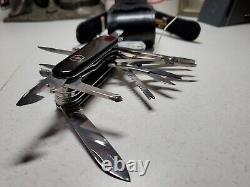 Rare Victorinox Officer Suisse Champ Survival Swiss Army Knife 20+ Tools in case