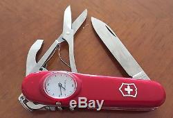 Rare Vintage Swiss Army Knife Victorinox Time Keeper Roman Numeral Clock. Nos