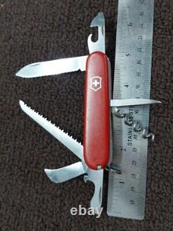 Rare Vintage Victorinox Swiss Army Knife Picknicker Red Serrated Blade 91mm