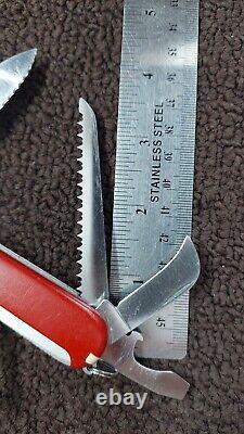 Rare Vintage Victorinox Swiss Army Knife Picknicker Red Serrated Blade 91mm