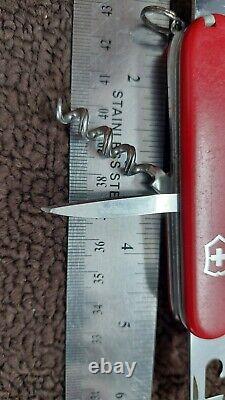 Rare Vintage Victorinox Swiss Army Knife Picknicker Red Serrated Blade 91mm