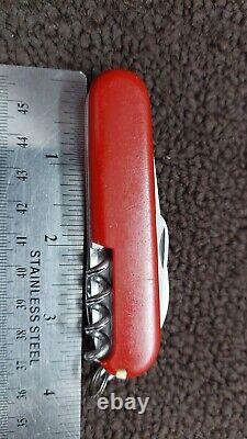 Rare Vintage Victorinox Swiss Army Knife Picknicker Red Serrated Blade 91mm