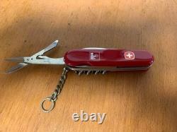 Rare Vintage Wenger Swiss Army Knife Left Handed Model Red Multi-Tool Genuine