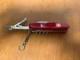 Rare Vintage Wenger Swiss Army Knife Left Handed Model Red Multi-Tool Genuine
