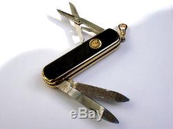 Rare Wenger Delemont Esquire 18k Gold & Black Onyx Swiss Army Knife New in Box