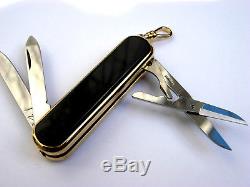 Rare Wenger Delemont Esquire 18k Gold & Black Onyx Swiss Army Knife New in Box