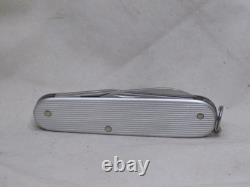Rare vintage Victorinox Swiss Army knife ribbed alloy old shield Officer Suisse