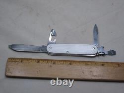 Rare vintage Victorinox Swiss Army knife ribbed alloy old shield Officer Suisse