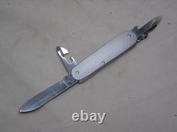 Rare vintage Victorinox Swiss Army knife ribbed alloy old shield Officer Suisse
