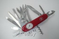 Red Victorinox SwissChamp SuperTimer Pocket Knife Swiss Army with Clock Face