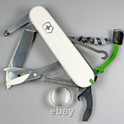 RedEdge Modified Victorinox Yeoman White Plus Scales / Bright Green Liner