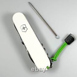 RedEdge Modified Victorinox Yeoman White Plus Scales / Bright Green Liner