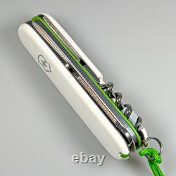 RedEdge Modified Victorinox Yeoman White Plus Scales / Bright Green Liner