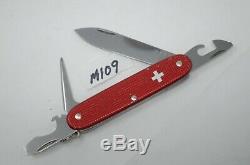 Retired Red Old Cross Victorinox Pioneer Alox Swiss Army Settler Knife c. 1960s