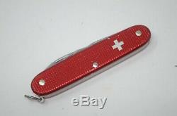 Retired Red Old Cross Victorinox Pioneer Alox Swiss Army Settler Knife c. 1960s