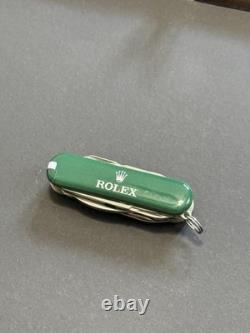 Rolex Swiss Army Pocket Knife 2025 Model Green Leather Case New In Box