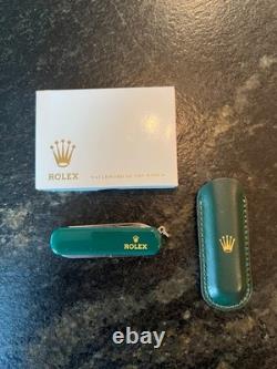 Rolex Wenger Esquire Swiss Army Knife Unused Green with Rolex Sheath