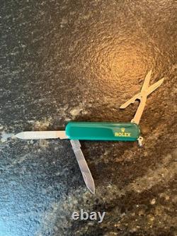 Rolex Wenger Esquire Swiss Army Knife Unused Green with Rolex Sheath