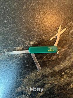 Rolex Wenger Esquire Swiss Army Knife Unused Green with Rolex Sheath
