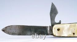 SWISS ARMY FOLDING KNIFE PRADEL STAMPED ON BLADE PEARL SCALES 1920s RARE