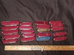 SWISS ARMY POCKET KNIFE LOT OF 20 VICTORINOX MULTI-TOOL BLADE CAMPING HUNTING b