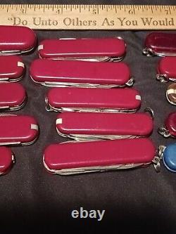 SWISS ARMY POCKET KNIFE LOT OF 20 VICTORINOX MULTI-TOOL BLADE CAMPING HUNTING b