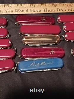 SWISS ARMY POCKET KNIFE LOT OF 20 VICTORINOX MULTI-TOOL BLADE CAMPING HUNTING b