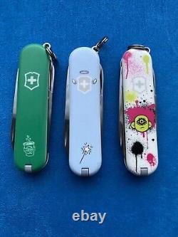Set Of 3 Victorinox Classic SD Swiss Army Knife. Chinese Edition. Rare