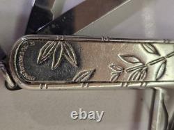 Signed Tiffany & Co Sterling Silver 925 Swiss Army Pocket Knife American Garden