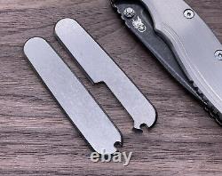 Stone Washed Titanium Swiss Army Knife SCALES for 91mm Victorinox USA Made