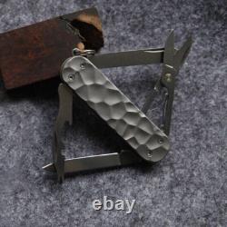 Stone pattern Titanium Handle 58mm Swiss Army Rambler Knife EDC multi-role Knife