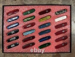 Swiss Army Classic Knife Lot With Display Case