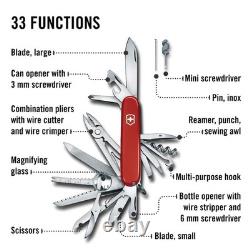 Swiss Army Knife 33 Functions Pocket with Large Blade Red Victorinox Champ