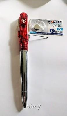 Swiss Army Knife & Ball Point Pen Light VTG Wagner Of Switzerland Black Ink Rare