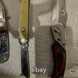 Swiss Army Knife Lot 4 & 4 Foldable Knifes Lot Of 8