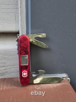 Swiss Army Knife, Multi Functions, Traveller Translucent Red digital clock