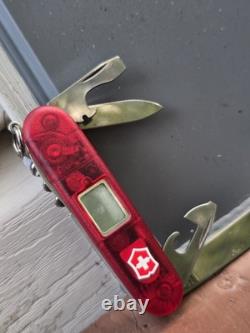 Swiss Army Knife, Multi Functions, Traveller Translucent Red digital clock