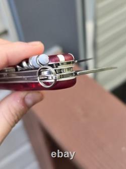 Swiss Army Knife, Multi Functions, Traveller Translucent Red digital clock