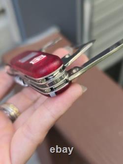 Swiss Army Knife, Multi Functions, Traveller Translucent Red digital clock