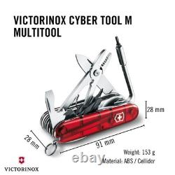Swiss Army Knife Victorinox Cyber Tool M 32 Functions Ruby Red Pocket Medium