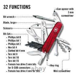 Swiss Army Knife Victorinox Cyber Tool M 32 Functions Ruby Red Pocket Medium