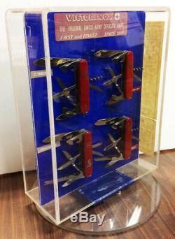Swiss Army Knife Victorinox Display Case Vintage w 9 Knives 1980s Discontinued