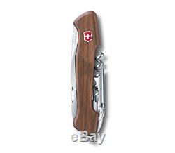 Swiss Army Knife Victorinox Wine Master Walnut Wood & Leather Case New 2017